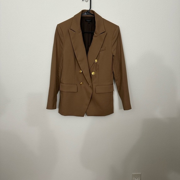 Rag + Bone Double-Breasted Preston wool twill blend Women's Blazer jacket 6 - Picture 4 of 9